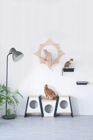 img 2 attached to Solar-Powered Cat Heaven: Wall Mounted Sun-Shaped Shelves, Floating Perch & Solid Wood Tree