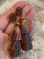 img 1 attached to Boho Chic Colorful Tassel Earrings With Druzy Studs - Perfect For Women And Teens On Christmas And Valentine'S Day review by John Naidu