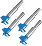 4pcs aopin professional carbide forstner drill bits 19mm woodworking hole saw - blue & silver logo