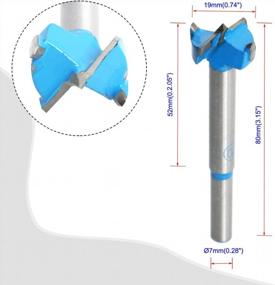 img 3 attached to 4Pcs Aopin Professional Carbide Forstner Drill Bits 19Mm Woodworking Hole Saw - Blue & Silver