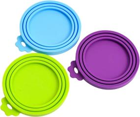 img 4 attached to COMTIM Silicone Can Covers for Pet Food Cans - Dog and Cat Food Can Lids, Reusable Universal Size Can Toppers Fit Small, Medium, and Large Cans (Blue, Green, Purple)