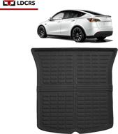 ldcrs tesla model y trunk mat 2022 2021 - all weather trunk liner - premium 3d waterproof cargo liner - non slip & heavy duty mat logo