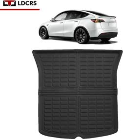 img 4 attached to LDCRS Tesla Model Y Trunk Mat 2022 2021 - All Weather Trunk Liner - Premium 3D Waterproof Cargo Liner - Non Slip & Heavy Duty Mat