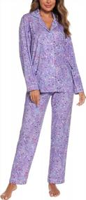img 3 attached to Cozy Up In Style: ENJOYNIGHT Women'S Button-Down Long Sleeve Pajama Set