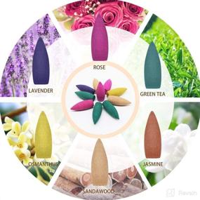 img 2 attached to 🌿 100 Natural Backflow Incense Cones Waterfall Set - 6 Mixed Scents