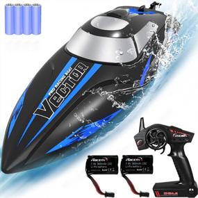 img 4 attached to Fast Remote Control Boat For Pools And Lakes - YEZI Udi001 Venom For Kids And Adults With Self-Righting Feature And Extra Battery (Dark Blue)