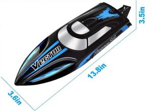 img 3 attached to Fast Remote Control Boat For Pools And Lakes - YEZI Udi001 Venom For Kids And Adults With Self-Righting Feature And Extra Battery (Dark Blue)