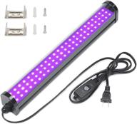 25w 1.3ft upgraded uv led blacklight bar with 5ft cord, switch and plug for glow in the dark parties, halloween decorations, birthday room décor, body paint and posters logo