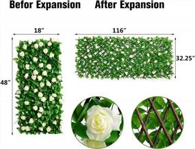 img 3 attached to Transform Your Outdoor Space With DOEWORKS Expandable Fence Privacy Screen And Faux Ivy Fencing Panels - Perfect Backdrop For Balcony, Backyard, And Garden Decorations - 2PCS Set Included!