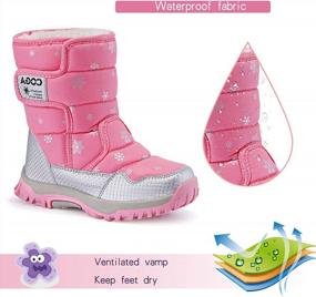 img 3 attached to Stay Warm And Dry This Winter With JACKSHIBO Waterproof Snow Boots For Boys And Girls