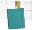 poprun planner 2022-2023 (8.5'' x 10.5'') academic year planner (july 2022 - june 2023), weekly/monthly planner with monthly tabs, hourly time slots, 100gsm paper, vegan leather cover - turquoise logo