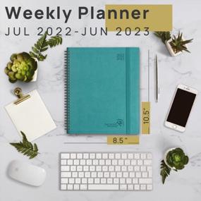 img 3 attached to POPRUN Planner 2022-2023 (8.5'' X 10.5'') Academic Year Planner (July 2022 - June 2023), Weekly/Monthly Planner With Monthly Tabs, Hourly Time Slots, 100GSM Paper, Vegan Leather Cover - Turquoise