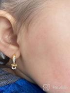 img 1 attached to 🐭 Baby Girls Hoop Earrings with CZ Mouse in 14k Gold Plated Brass Channel review by Jermaine Rhodes