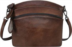 img 4 attached to Designer Heshe Women'S Small Genuine Leather Shoulder Bag - Crossbody Satchel Purse