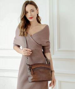 img 3 attached to Дизайнерская женская маленькая сумка через плечо из натуральной кожи Heshe - сумка-портфель через плечо