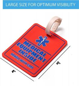 img 3 attached to 2 Pack - Medical Equipment Inside Tag - For Luggage Or Bags Containing Medical Devices - 5X4 Inches Big And Bright Size - Easy To Spot