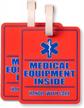 2 pack - medical equipment inside tag - for luggage or bags containing medical devices - 5x4 inches big and bright size - easy to spot logo