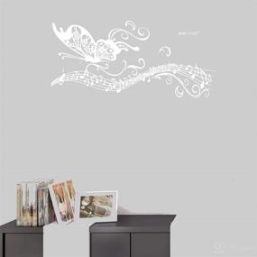 img 1 attached to BIBITIME Butterfly Music Note Decal Nursery