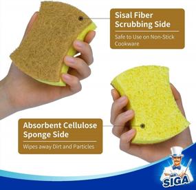 img 2 attached to Get Spotless Dishes With MR.SIGA Non-Scratch Dish Sponges - 12 Pack, Cellulose Sponge For Kitchen