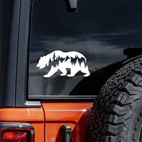 img 4 attached to 🐻 Bear Mountains Adventure Wanderlust Decal Vinyl Sticker for Auto Car Truck Wall Laptop – 7.5" x 3", White