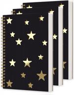 cagie a5 black spiral notebook college ruled 3 pack journal for women spiral bound with star-shaped cutout cover 480 pages small spiral notebook 5x7 aesthetic notebooks for note taking school office supplies logo