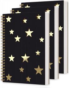 img 4 attached to CAGIE A5 Black Spiral Notebook College Ruled 3 Pack Journal For Women Spiral Bound With Star-Shaped Cutout Cover 480 Pages Small Spiral Notebook 5X7 Aesthetic Notebooks For Note Taking School Office Supplies