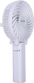 img 2 attached to Honsky Handheld Fan: Portable, Battery-Operated Desk Fan With 3 Speeds, Perfect For Home, Office, And Outdoor Use!