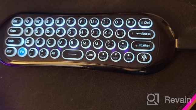 img 1 attached to Black WeChip R2 Air Remote With Voice And Backlit Keyboard - 2.4G Wireless For Android TV Box, PC, Projector, And HTPC (Not Compatible With Smart TV) review by Patrick Keita