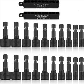 img 4 attached to TLEEP 20-Piece Power Nut Driver Set For Impact Drill, SAE & Metric 1/4” Hex Head Drill Bit Screwdriver Socket Set, Chrome Vanadium Steel Quick Change Chuck Socket Wrench Screw Impact Nutsetter