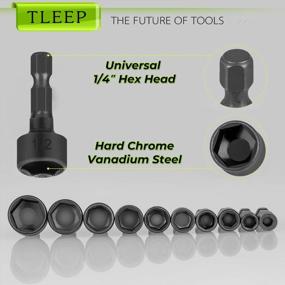 img 2 attached to TLEEP 20-Piece Power Nut Driver Set For Impact Drill, SAE & Metric 1/4” Hex Head Drill Bit Screwdriver Socket Set, Chrome Vanadium Steel Quick Change Chuck Socket Wrench Screw Impact Nutsetter