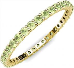 img 4 attached to Stunning Peridot Eternity Band In 14K Gold For Wedding & Anniversaries By TriJewels