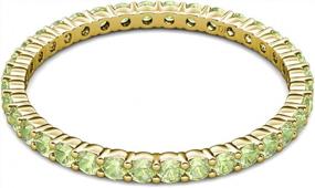 img 3 attached to Stunning Peridot Eternity Band In 14K Gold For Wedding & Anniversaries By TriJewels