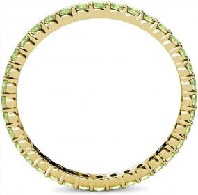 img 1 attached to Stunning Peridot Eternity Band In 14K Gold For Wedding & Anniversaries By TriJewels