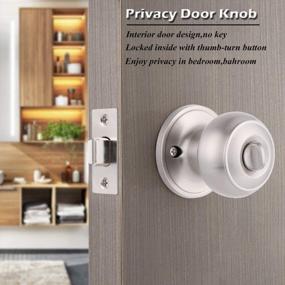 img 2 attached to Gobrico 6 Pack Privacy Door Knobs Handles Locksets Interior Satin Nickel Stainless Steel Bulk