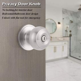 img 3 attached to Gobrico 6 Pack Privacy Door Knobs Handles Locksets Interior Satin Nickel Stainless Steel Bulk