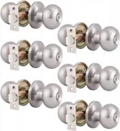 gobrico 6 pack privacy door knobs handles locksets interior satin nickel stainless steel bulk logo
