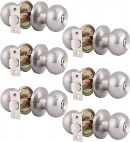 img 4 attached to Gobrico 6 Pack Privacy Door Knobs Handles Locksets Interior Satin Nickel Stainless Steel Bulk