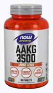 now sports nutrition, aakg (arginine alpha-ketoglutarate) 3500 mg, amino acid, 180 tablets logo