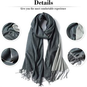 img 3 attached to 🧣 Ultimate Coziness: Cashmere Feel Warm Tone Shawl - A Must-Have Women's Accessory from Scarves & Wraps