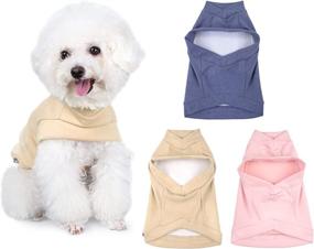 img 4 attached to AUAUTOPETS Blank Dog Shirts – Soft Stretchy Puppy Pajamas, Breathable Hoodie for Small/Large Dogs – Pack of 3 Pieces