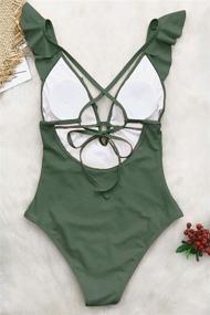 img 1 attached to CUPSHE Womens Falbala Swimsuit Monokini Women's Clothing ~ Swimsuits & Cover Ups