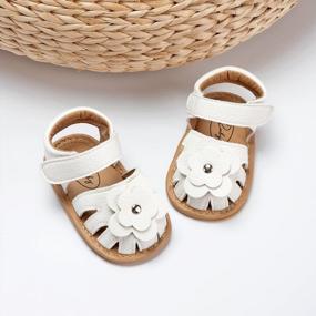img 2 attached to Infant Baby Girl Boy Sandals Comfort Premium Summer Outdoor Casual Beach Shoes W/ Flower Bowknot Anti Slip Rubber Sole Newborn Toddler Prewalker First Walking Shoes
