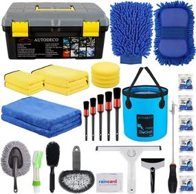 img 4 attached to 🚗 30-Piece Car Wash Cleaning Kit - Ultimate Car Care Tools Set with Collapsible Bucket and Snow Shovel for Detailing