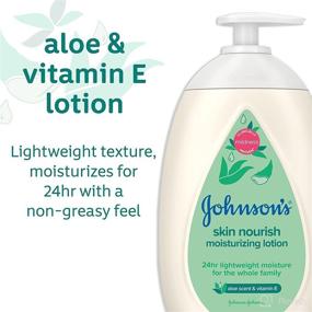 img 2 attached to 👶 Johnson's Skin Nourish Moisturizing Baby Lotion: Aloe Vera Scent, Vitamin E, Lightweight & Hypoallergenic, Ideal for the Whole Family - 16.9 fl. oz