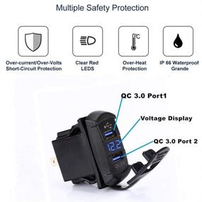 img 2 attached to 🔌 Rocker Switch Style Charger RED Voltmeter with Quick Charge 3.0 and Dual USB Ports for Boats, Polaris, RZR 1000, Ranger, Mobile Home, RV, Can Am Spyders, Can Am Maverick, Can AM SxS, Golf Cart - Switchtec