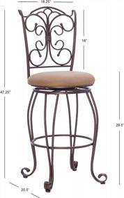 img 2 attached to 🪑 30-inch Linon Gathered Back Swivel Bar Stool