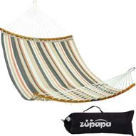 zupapa pool side double hammock, curved spread bar hammock for backyard patio, 2 person hammock foldable, portable carry bag included logo