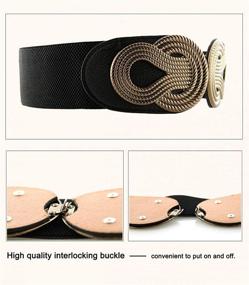 img 2 attached to VOCHIC Vintage Interlock Elastic Stretchy Women's Accessories - Belts