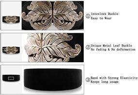 img 1 attached to VOCHIC Vintage Interlock Elastic Stretchy Women's Accessories - Belts