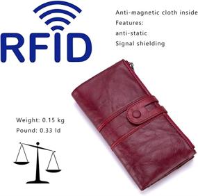 img 3 attached to 👜 Unisex Genuine Leather Wallet with RFID Blocking for Women - Handbags & Wallets